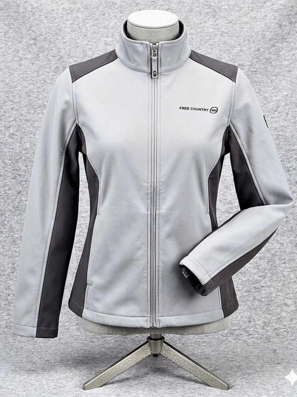 Free Country Super Softshell Jacket Gray & Black Large